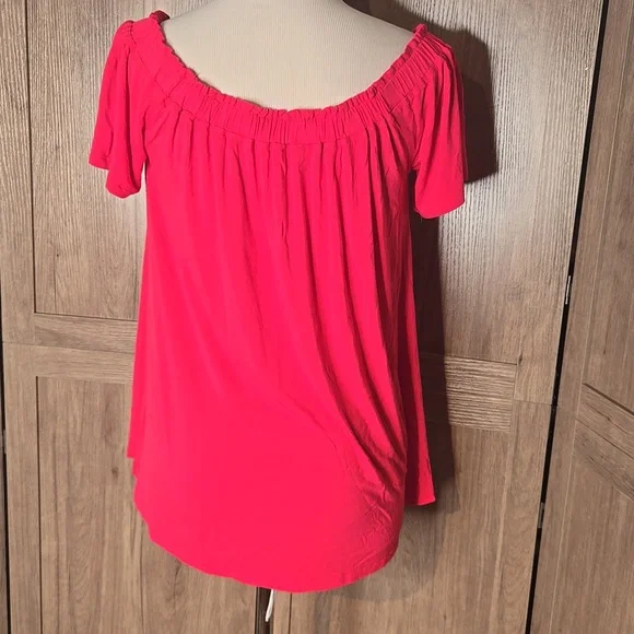 Rose One-Shoulder Pink Women's Top - Picture 5 of 7